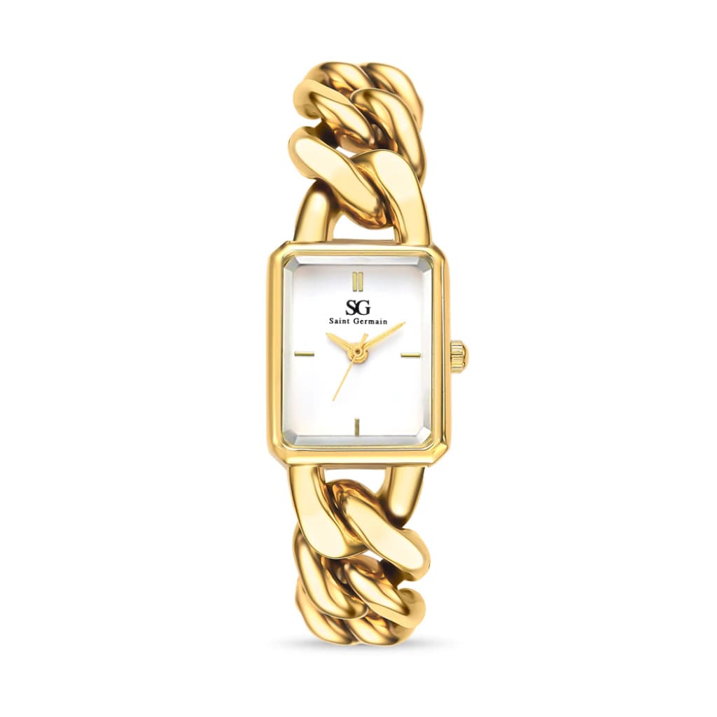 Relógio Quadrado Feminino Octavia Corrente Dourado
